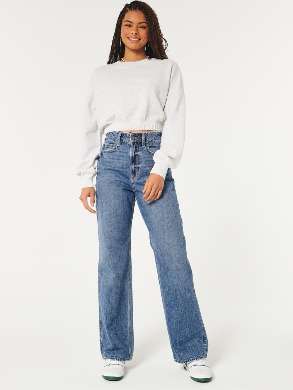 Hollister ultra high-rise baggy dark wash jeans